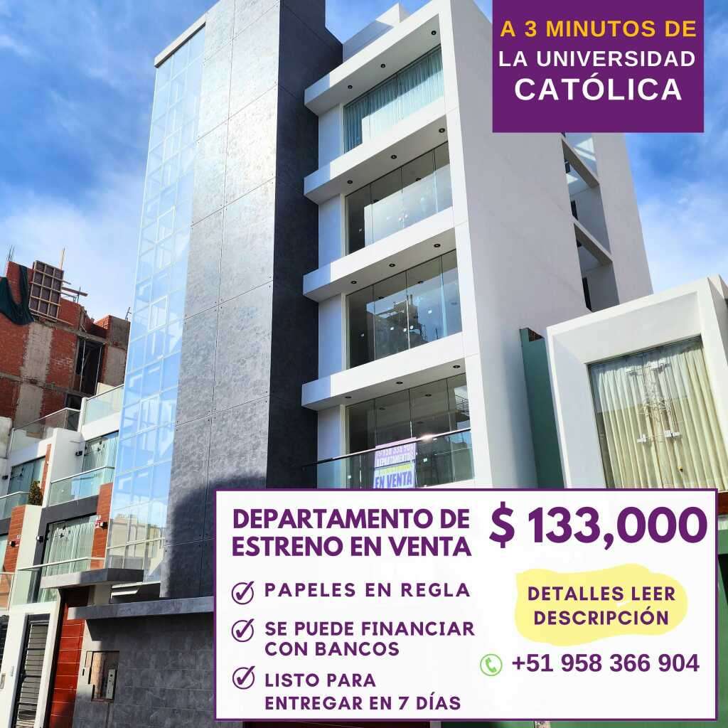 VENDO LINDO Y MODERNO DEPARTAMENTO DE ESTRENO  (Muy cerca  a la UCSM – AQP)