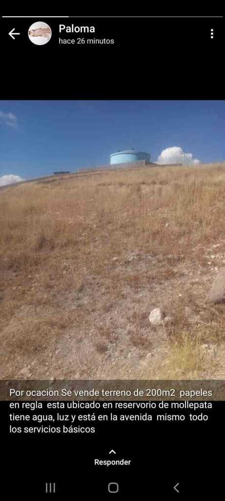 OCASIÓN!! TERRENO DE 200 M² EN MOLLEPATA C/N  COMPRAVENTA EN NOTARÍA, foto 1