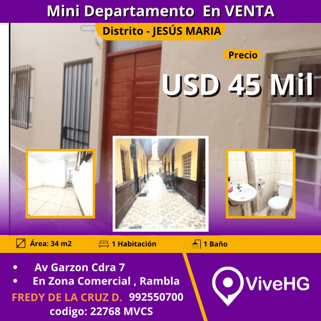 VENTA  MINIDEPARTAMENTO  1er piso en Quinta Jesús Maria, foto 1