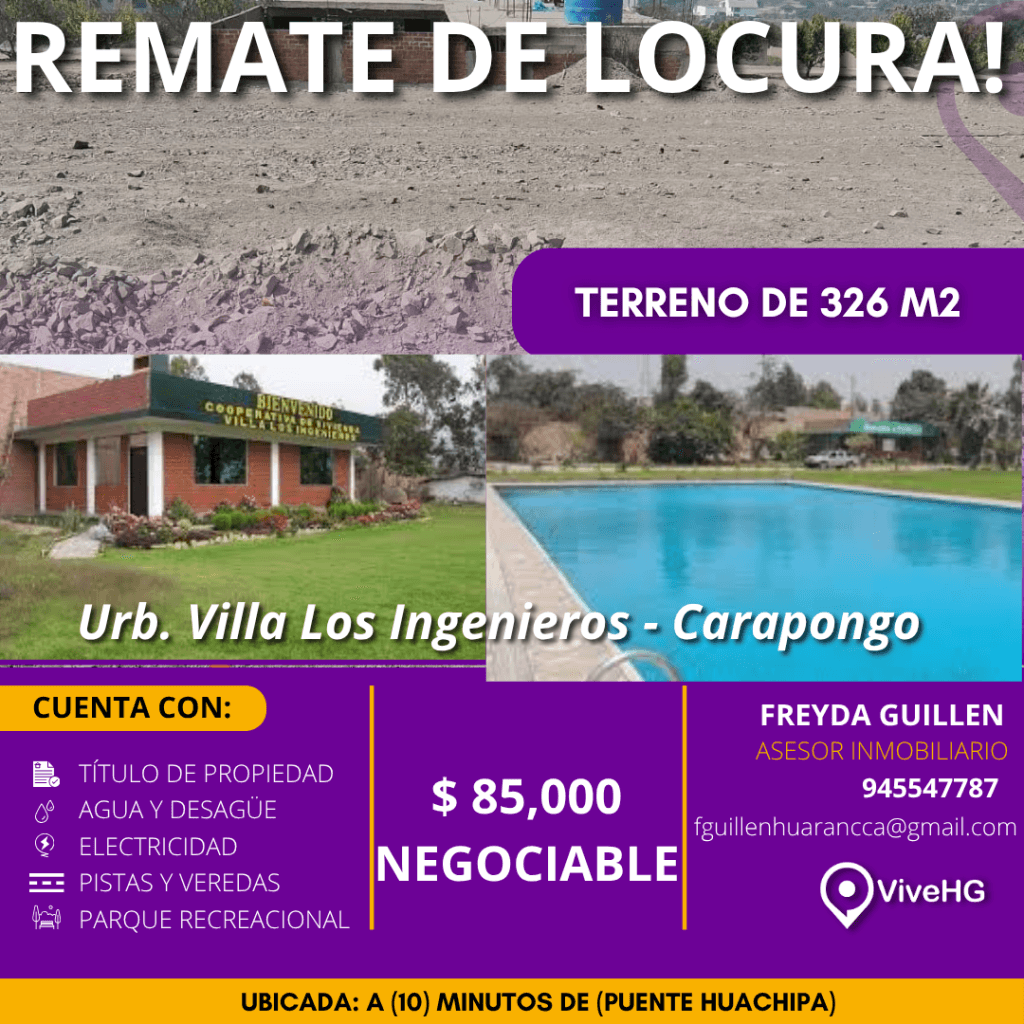 🌟 ¡OCASIÓN ÚNICA!  – VENTA DE TERRENO EN CARAPONGO🌟, foto 1