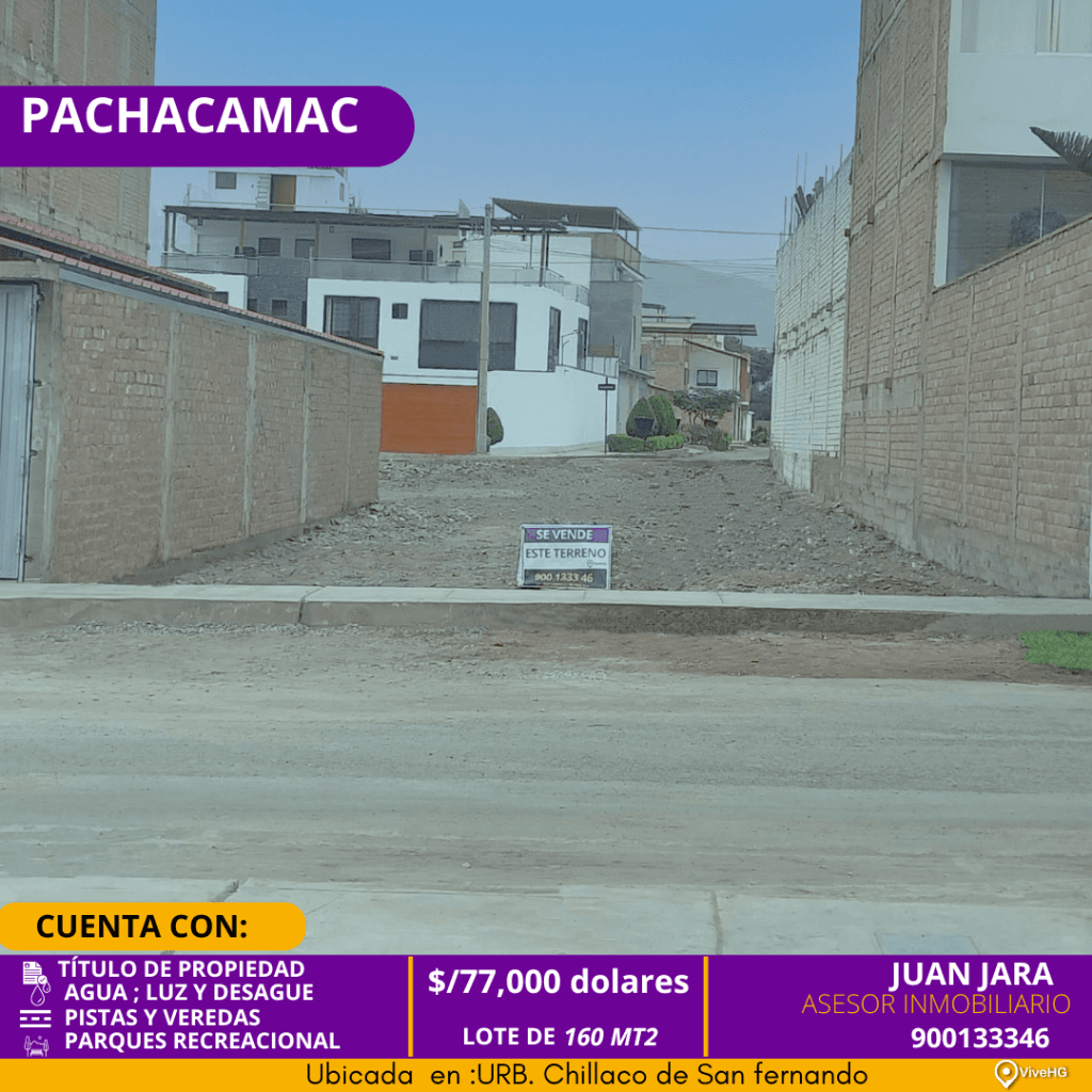 VENTA DE TERRENO EN PACHACAMAC, foto 1