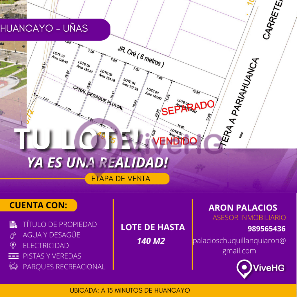LOTES DISPONIBLES EN HUANCAYO – UÑAS