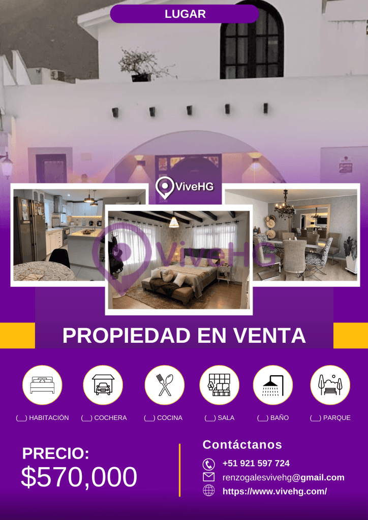 VENDO LINDA CASA EN LA MOLINA VIEJA.  POR LA AV EL CORREGIDOR. A MEDIA CUADRA DE UN PARQUE.