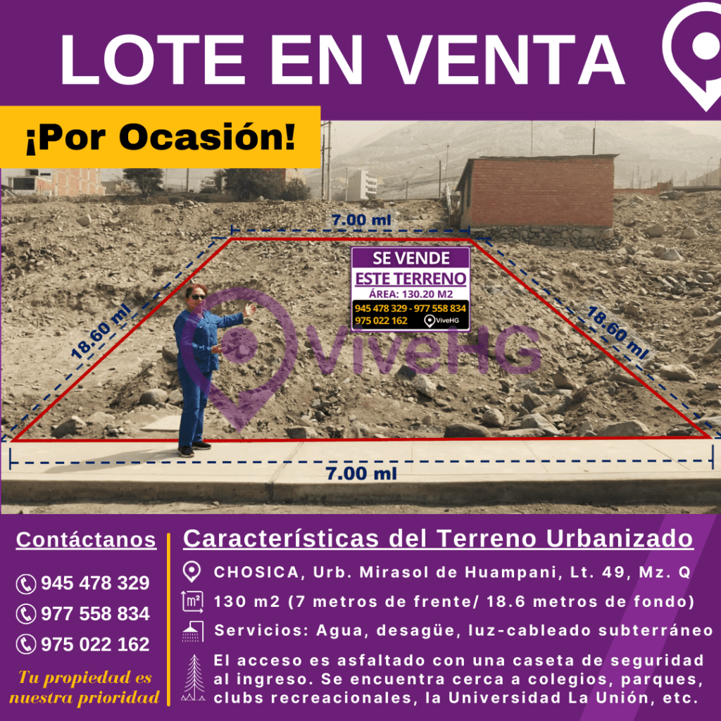 VENTA DE TERRENO POR OCASIÓN EN CHOSICA