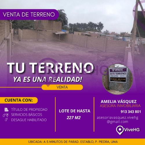 TERRENO VENTA – ESTABLO/P.PIEDRA