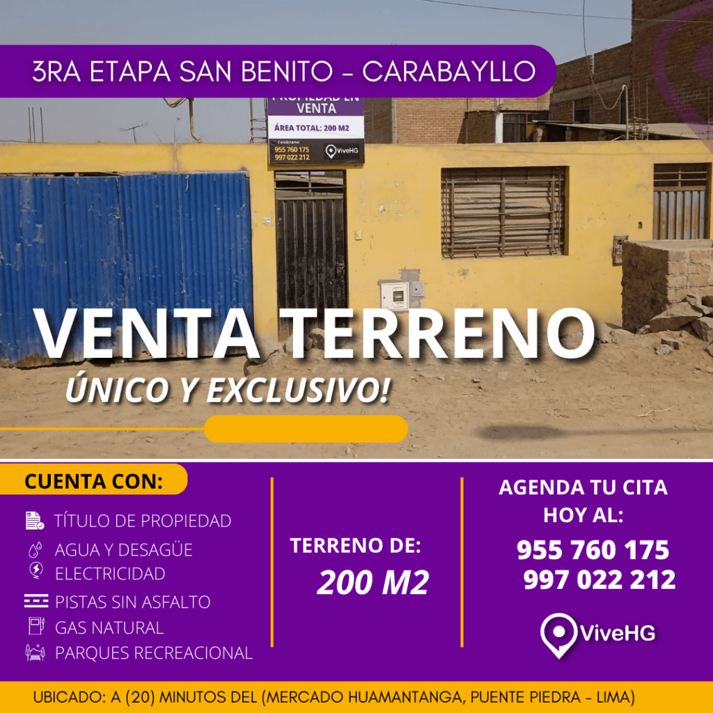 VENTA DE TERRENO EXCLUSIVO Y ÚNICO