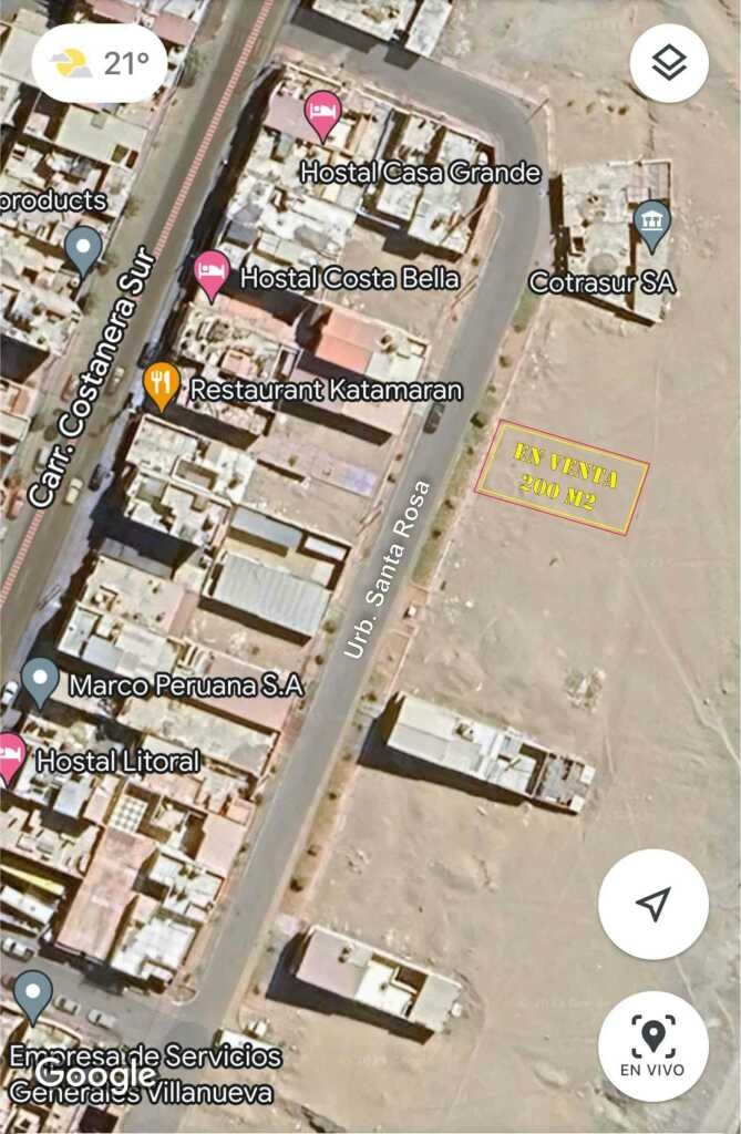 Terreno de 200 M2 en la Urb. Santa Rosa Costa Azul – Ilo