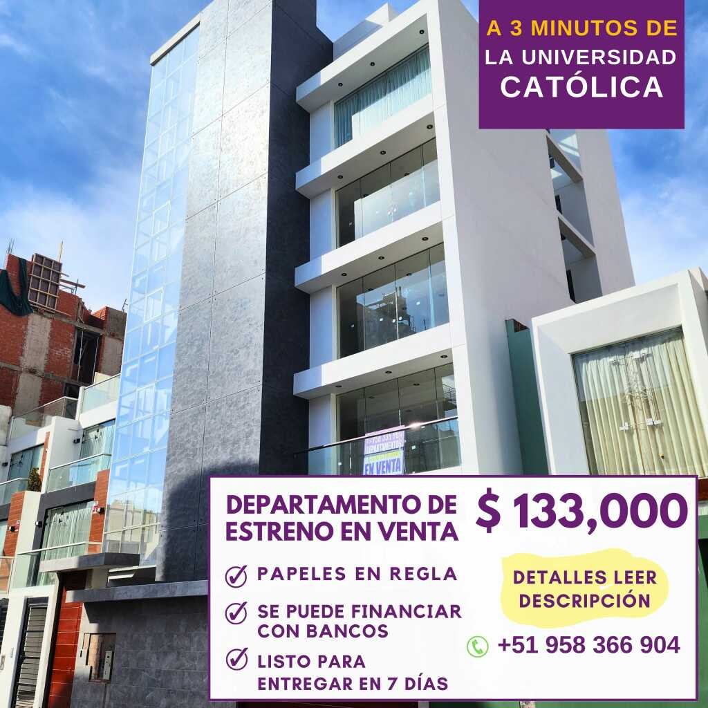 VENDO LINDO Y MODERNO DEPARTAMENTO DE ESTRENO  (Muy cerca  a la UCSM – AQP)