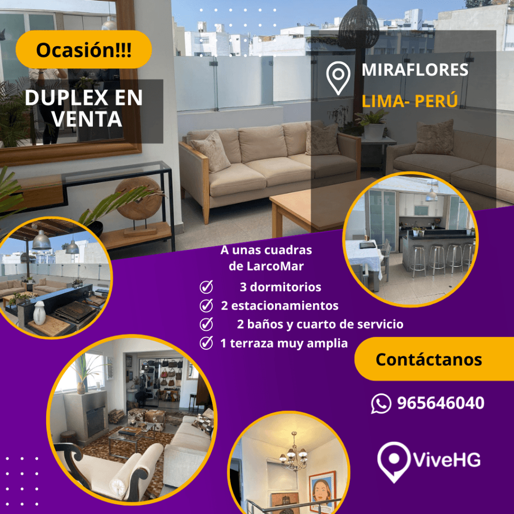 ¡ HERMOSO DUPLEX EN EL DISTRITO DE MIRAFLORES ! 🌳🌿