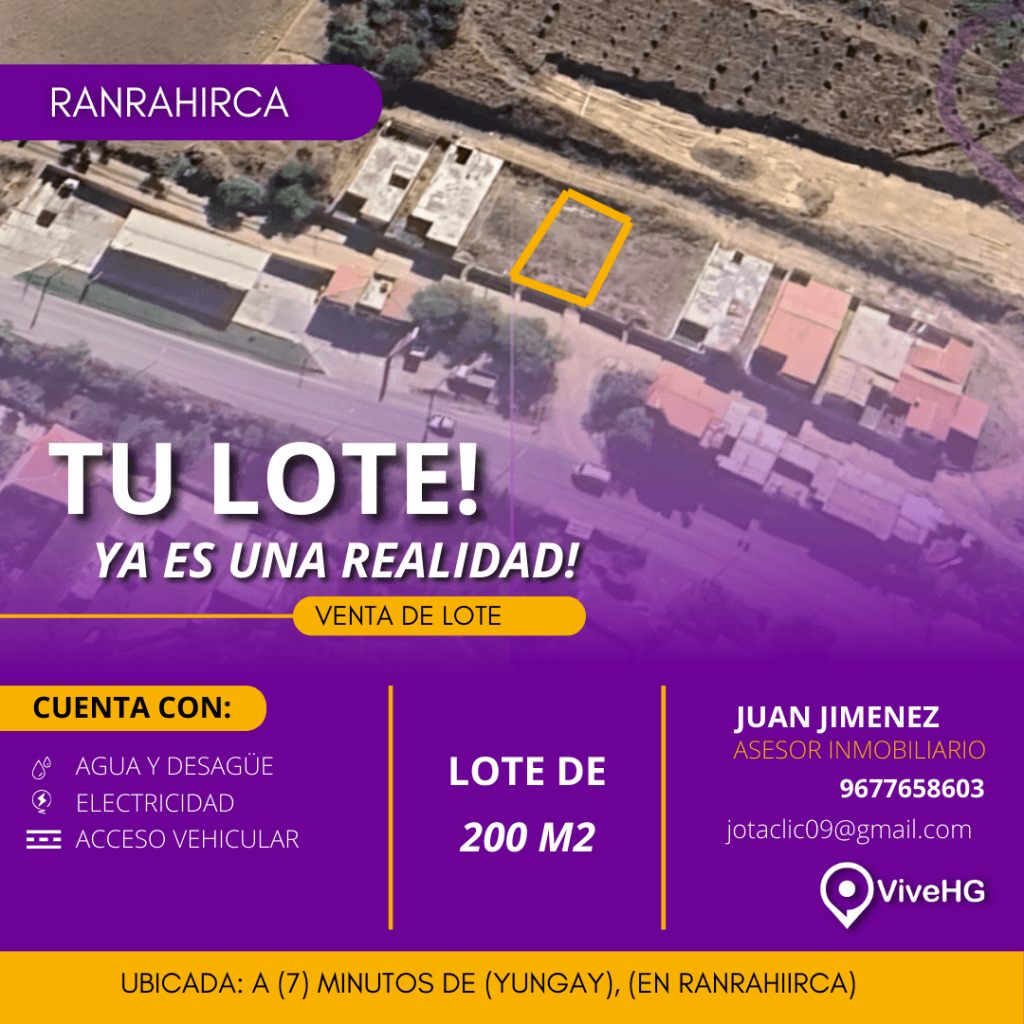 ¡VENTA DE LOTE DE 200 M2!