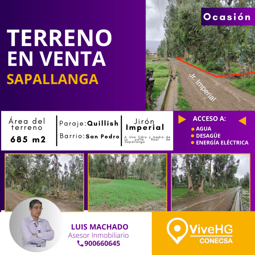 TERRENO EN SAPALLANGA – HUANCAYO