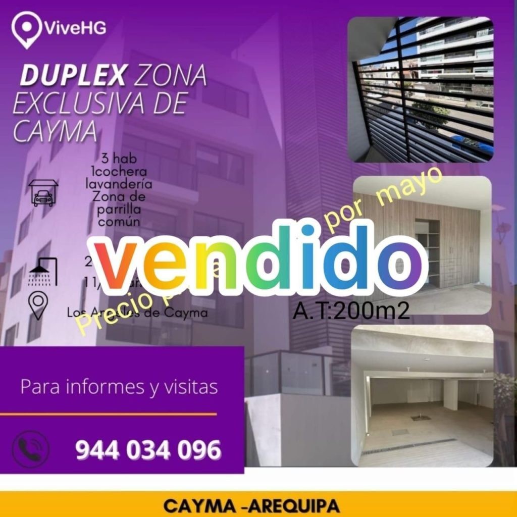 DUPLEX ZONA EXCLUSIVA DE CAYMA (AREQUIPA)